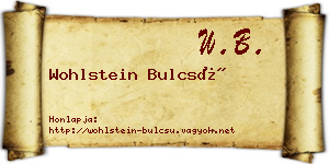 Wohlstein Bulcsú névjegykártya