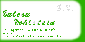 bulcsu wohlstein business card